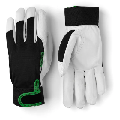 Arbetshandske Flex - Getskinn med förstärkta fingrar och tumme, ovandel i polyamid med ruggad insida - Karborband för stängning