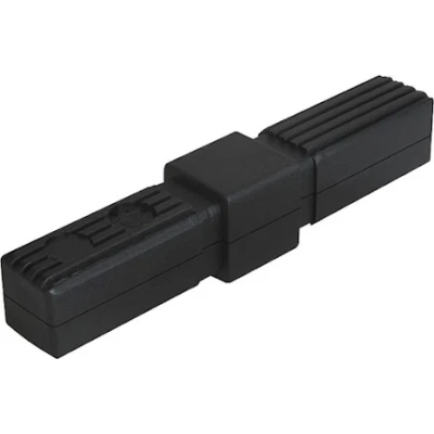 Rörskarv av svart plast med invädig stålkärna, för att förlänga fyrkantsrör - Knut A