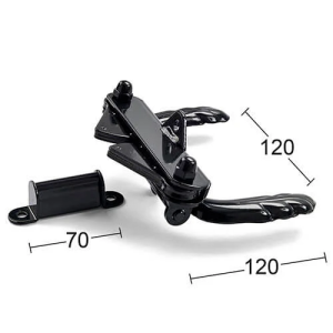 Grindlås med skissade måttbeteckningar