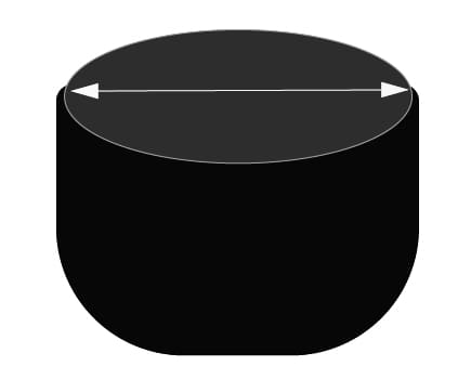 plastfot för rör - skiss - illustrera att mått som uppges gäller insidan av plastfoten